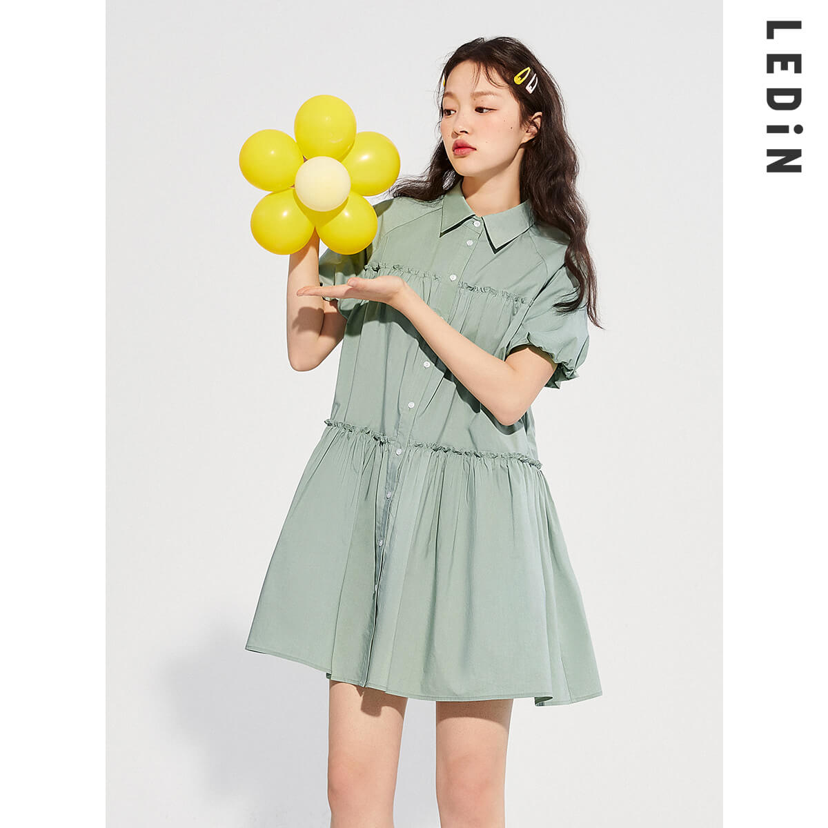 SQ-36tw【愛心熊聯名】樂町可愛連衣裙2021早春少女心俏皮印花T卹連衣裙 SQ-36tw【愛心熊聯名】樂町可愛連衣裙2021早春少女心俏皮印花T卹連衣裙